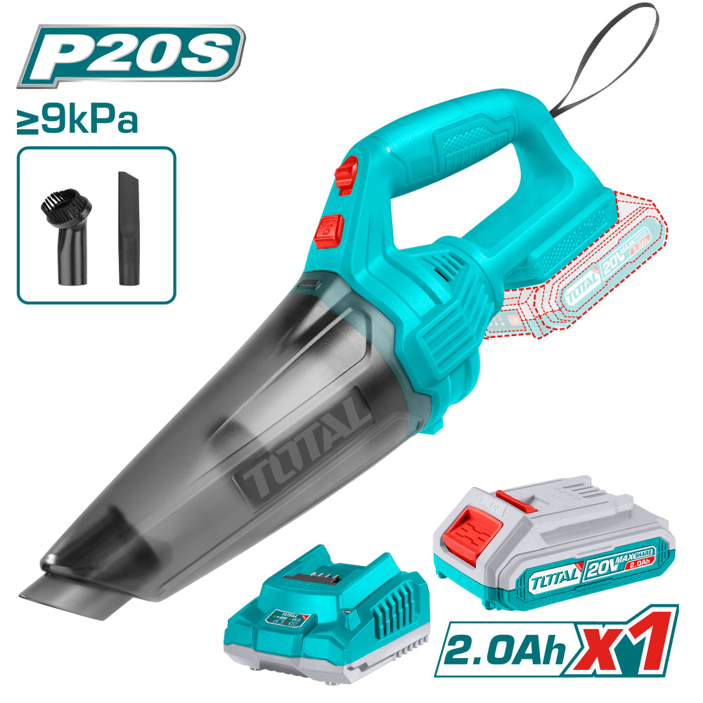 Акумулаторна прахосмукачка TOTAL, 20 V, 0.5 L, 1 x 2 Ah