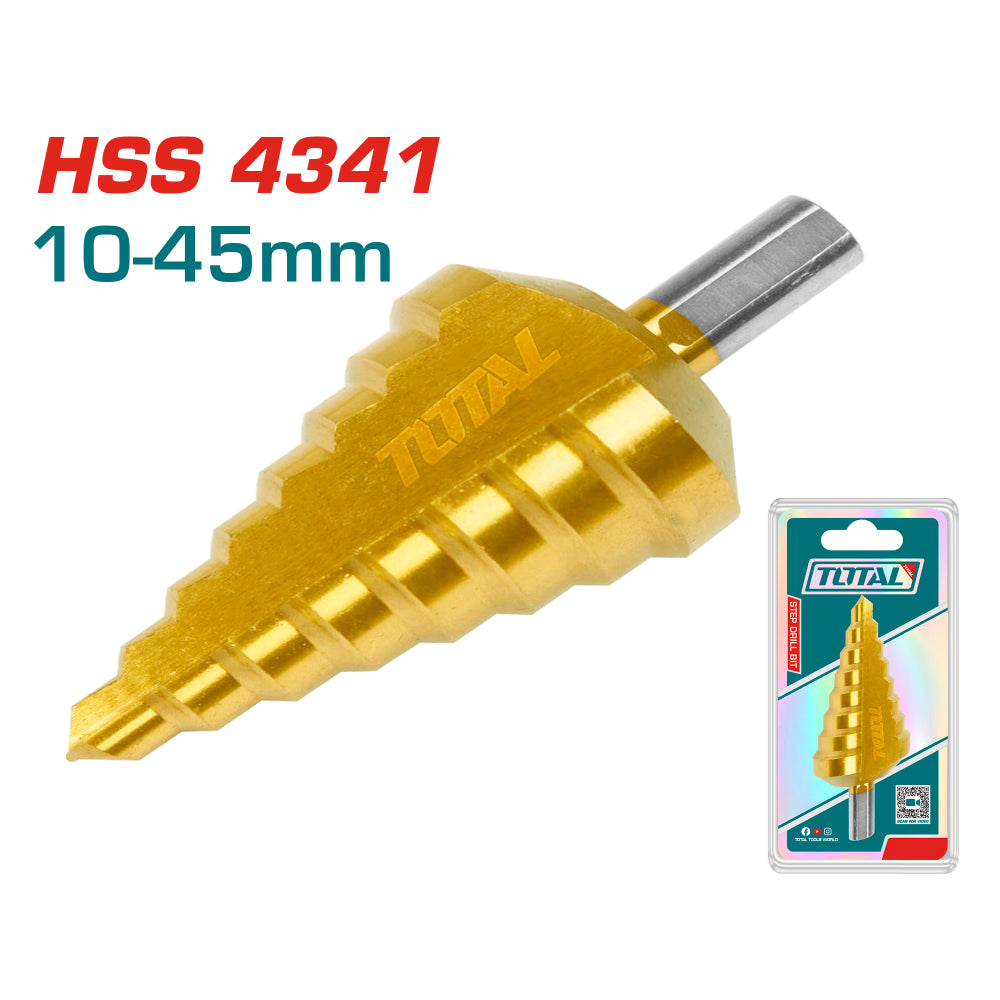 Степенчато свредло TOTAL INDUSTRIAL, HSS, Ø 10 - 45 мм