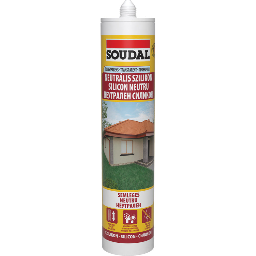 Неутрален силикон SOUDAL, 280 ml, прозрачен