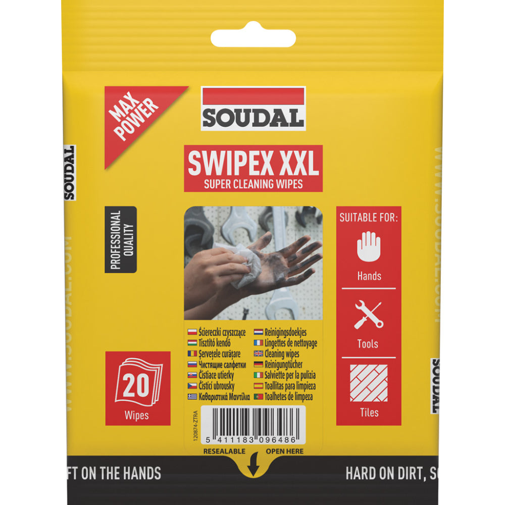Почистващи кърпи SOUDAL Swipex, 20 броя (плик)