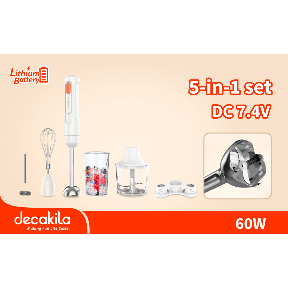 Акумулаторен пасатор DECAKILA, 5в1, 60 W, бял