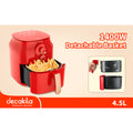 Фритюрник DECAKILA Air Fryer, 4.5 L, 1400 W, червен