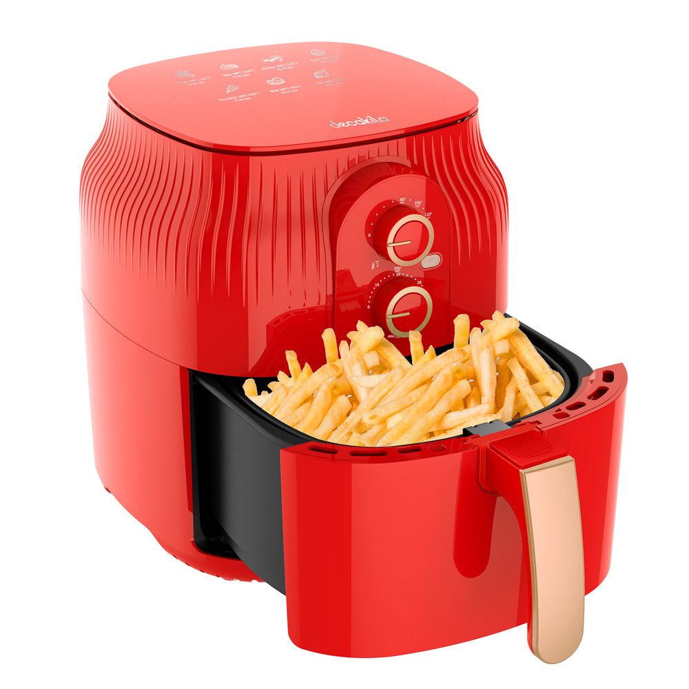 Фритюрник DECAKILA Air Fryer, 4.5 L, 1400 W, червен