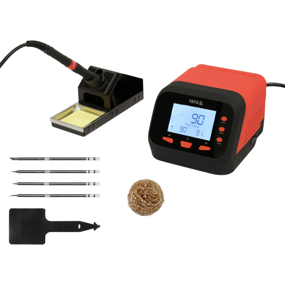 Станция за запояване YATO, T12, LCD, 75 W, 480°C