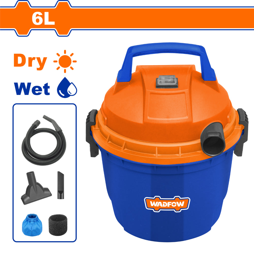 Прахосмукачка за сухо/мокро почистване WADFOW, 500 W, 6 L