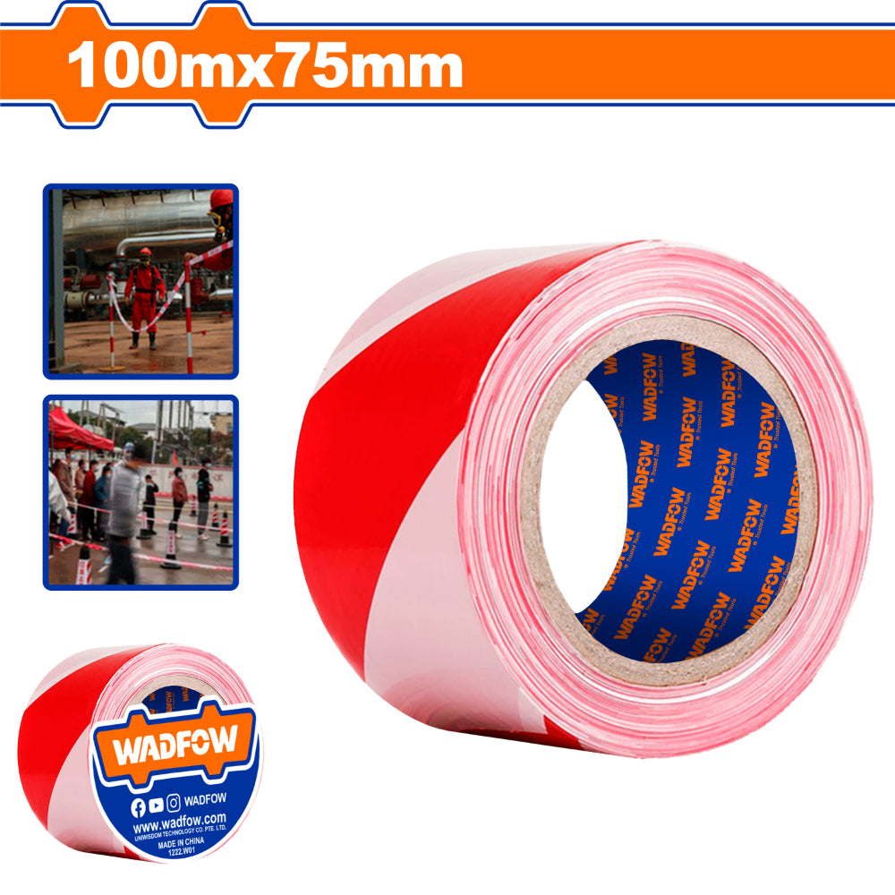 Сигнална лента WADFOW, бяло / червено, 100 м