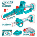 Комплект акумулаторни верижен трион и ножица TOTAL INDUSTRIAL, 20 V, 2 x 2 Ah