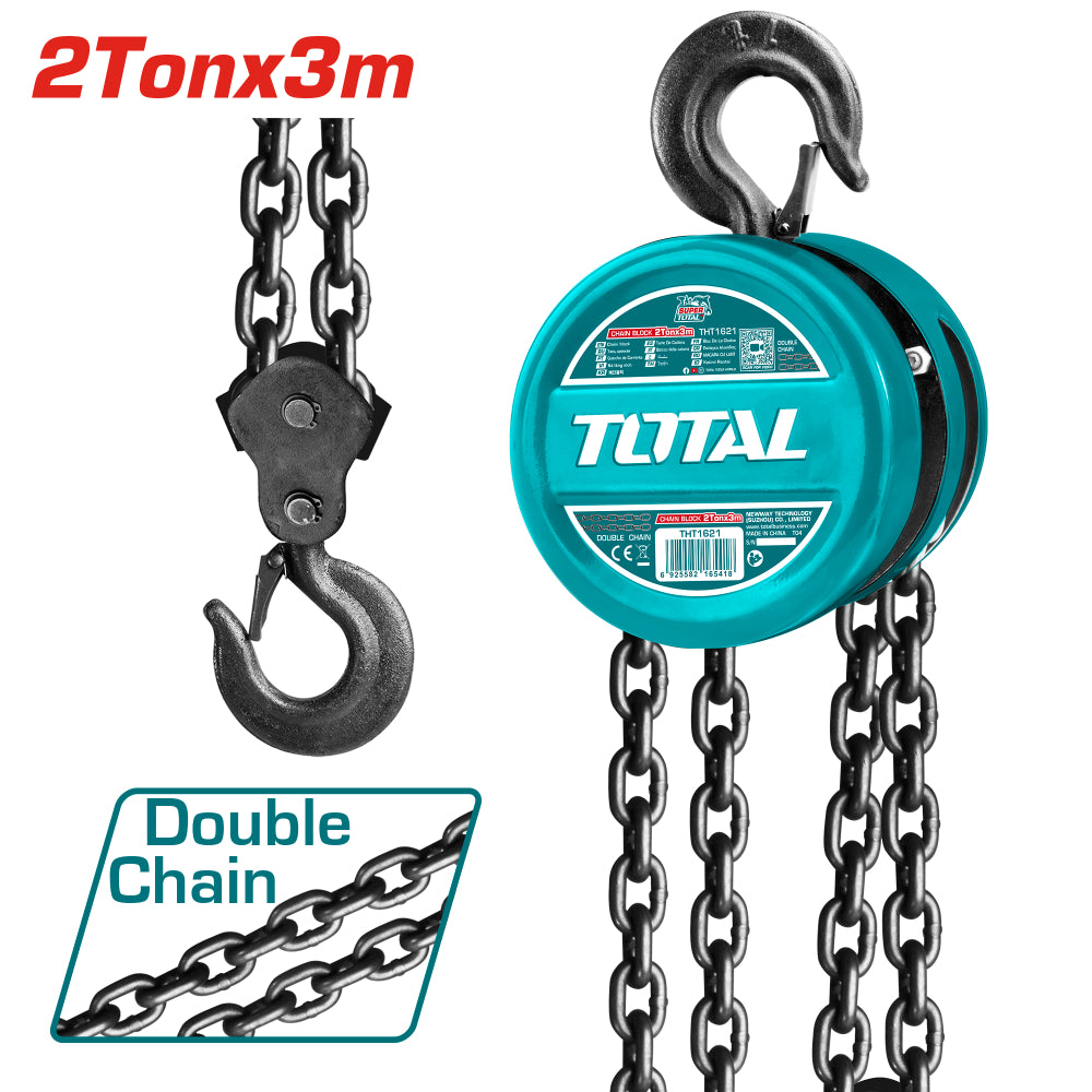 Ръчна лебедка с верига TOTAL, 2000 кг, 3 м