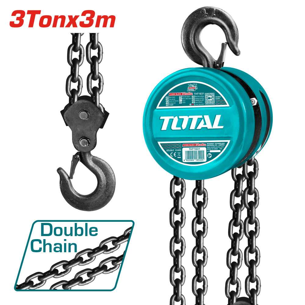 Ръчна лебедка с верига TOTAL, 3000 кг, 3 м