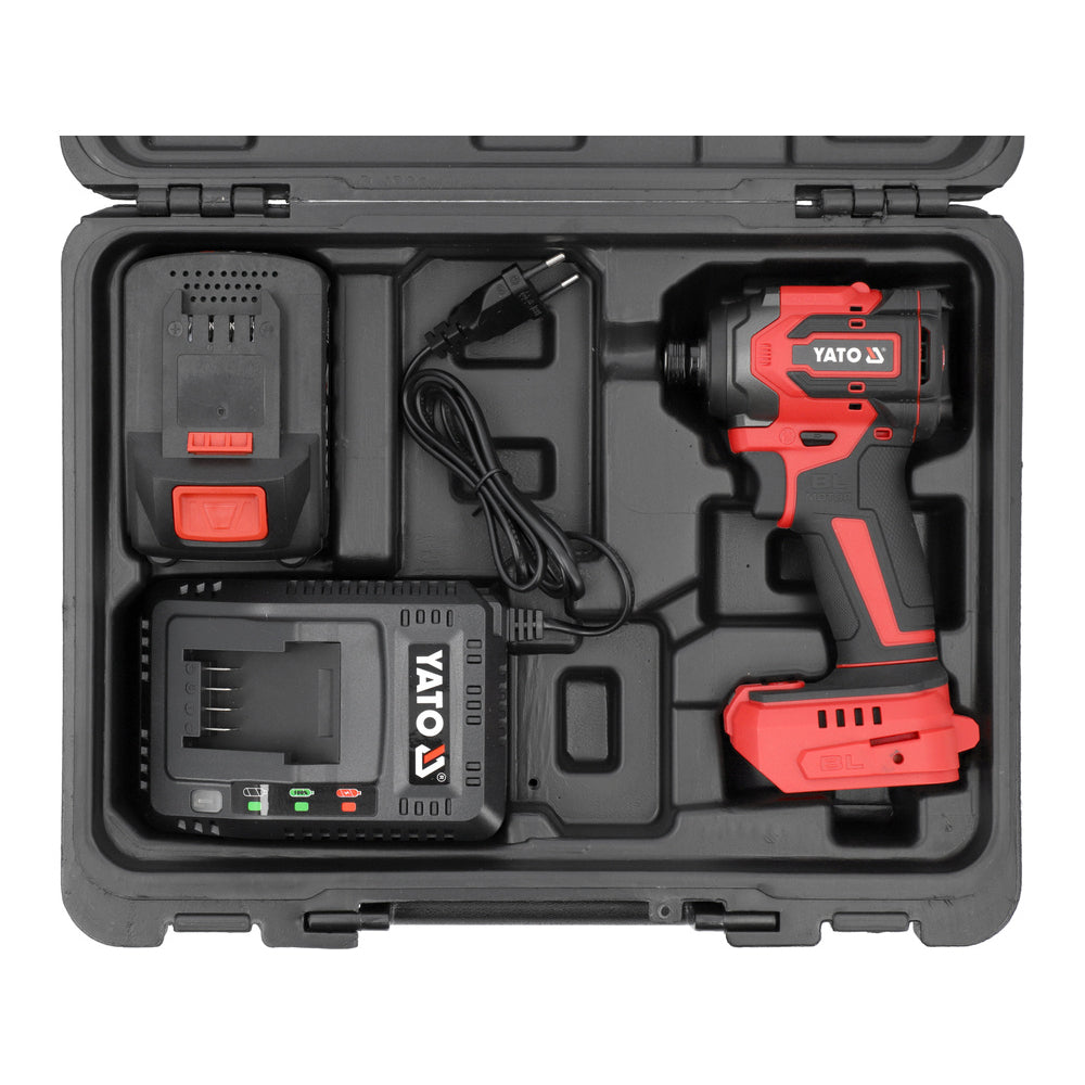 Акумулаторен безчетков ударен винтоверт YATO 82798, 18 V, 1/4", 230 Nm, 1 x 4 Ah
