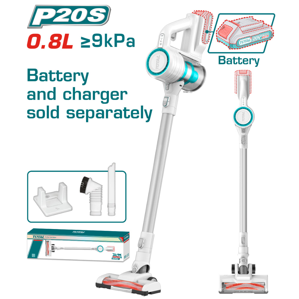 Акумулаторна прахосмукачка TOTAL, 120 W, 20 V, без батерия