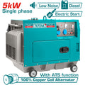 Дизелов безшумен монофазен генератор TOTAL, 5 kW, ATS