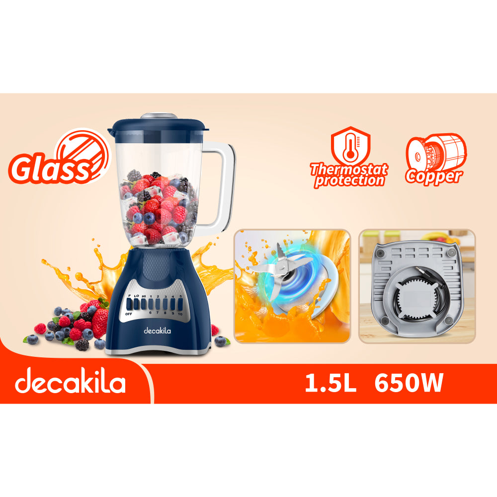 Блендер DECAKILA, 10 скорости, 650 W, 1.5 L, син
