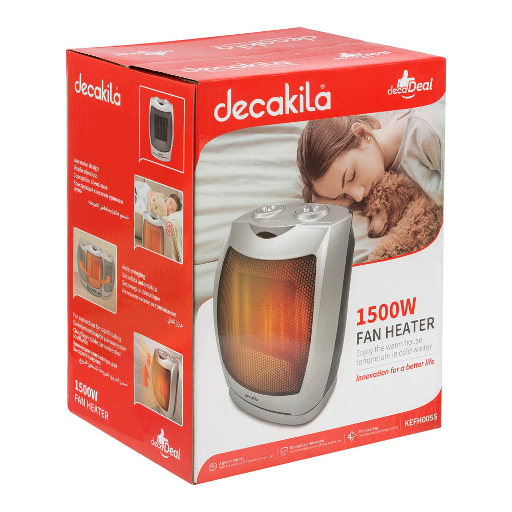 Вентилаторна керамична печка DECAKILA, 1500 W