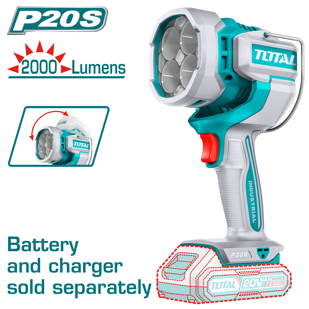 Акумулаторна LED работна лампа TOTAL INDUSTRIAL, 20 V, 22.5 W, без батерия