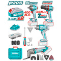 Комплект акумулаторни инструменти TOTAL INDUSTRIAL, 20 V, 2 x 5 Ah