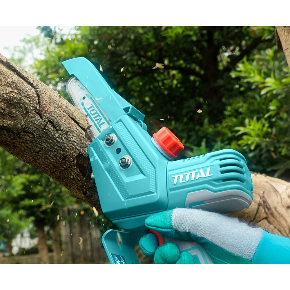 Комплект акумулаторни верижен трион и ножица TOTAL INDUSTRIAL, 20 V, 2 x 2 Ah