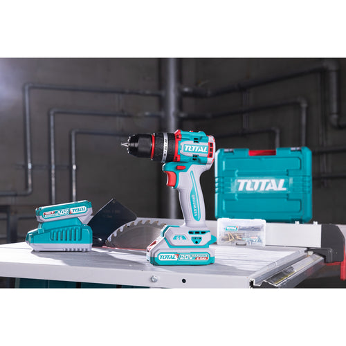 Акумулаторен ударен безчетков винтоверт TOTAL INDUSTRIAL, 20 V, 66 Nm, 2 x 2 Ah