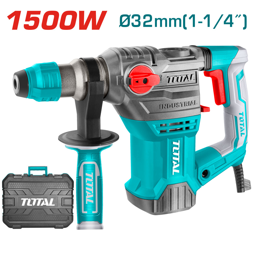 Електрически перфоратор TOTAL, куфар, SDS+, 1500 W
