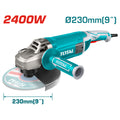 Ъглошлайф TOTAL Industrial, 2400 W, Ø 230 mm