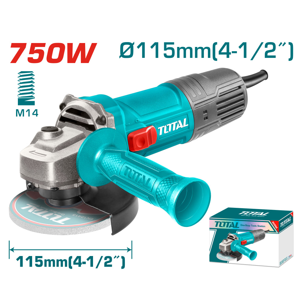 Ъглошлайф TOTAL Industrial, 750 W, Ø 115 мм