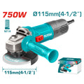 Ъглошлайф TOTAL Industrial, 750 W, Ø 115 мм