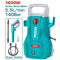 Водоструйка TOTAL, 1600 W, IPX5, 140 Bar, 5.5 L/min