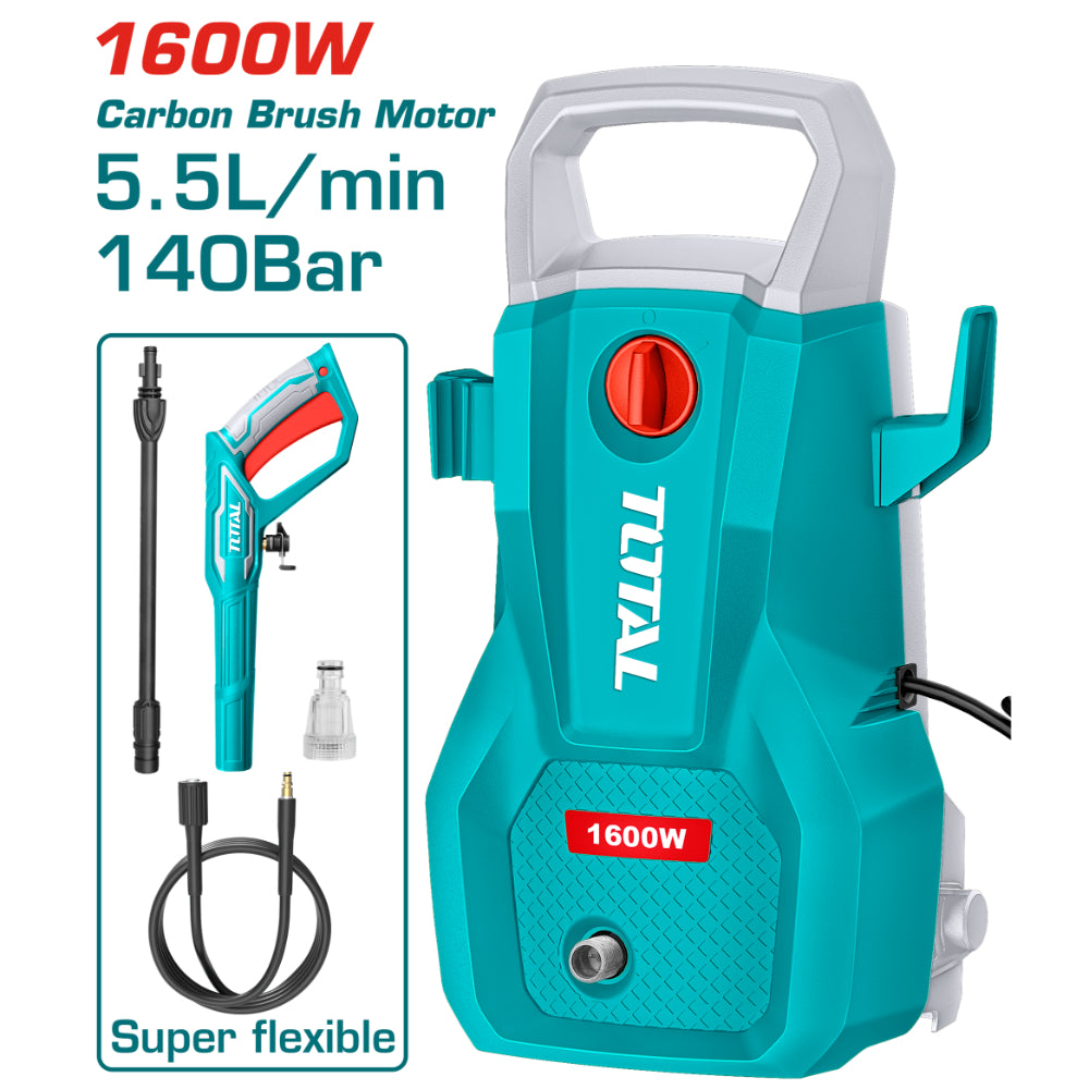 Водоструйка TOTAL, 1600 W, IPX5, 140 Bar, 5.5 L/min