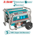 Бензинов генератор с дръжка и колела TOTAL Industrial, 3.5 kW