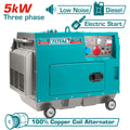Дизелов безшумен трифазен генератор TOTAL, AVR, 5 kW