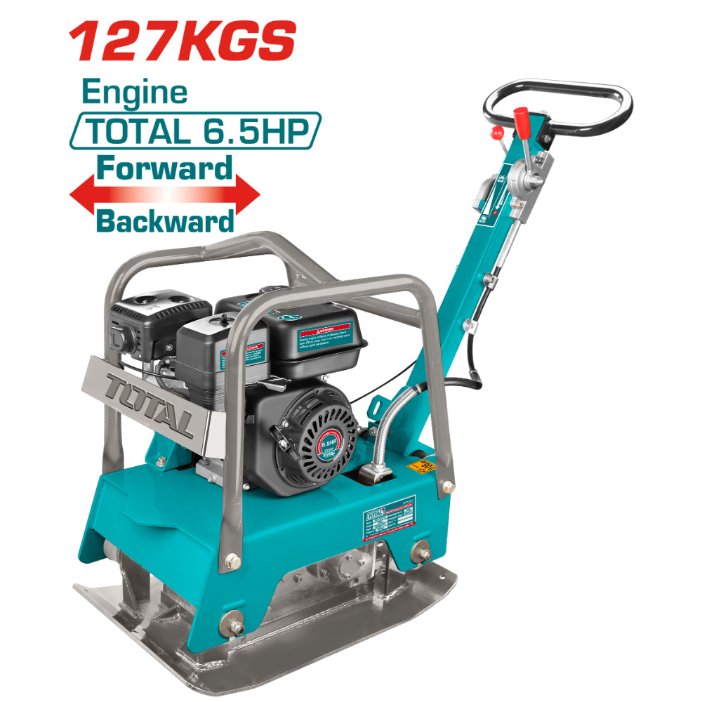 Виброплоча TOTAL, реверсивна, 6.5HP, 25 kN, 63 x 40 см, 127 кг