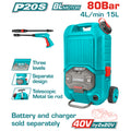 Акумулаторна безчеткова водоструйка TOTAL INDUSTRIAL, 40 V, 80 bar, без батерия