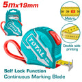 Ролетка метрична TOTAL, Self Lock, ABS, 5 м, 19 мм