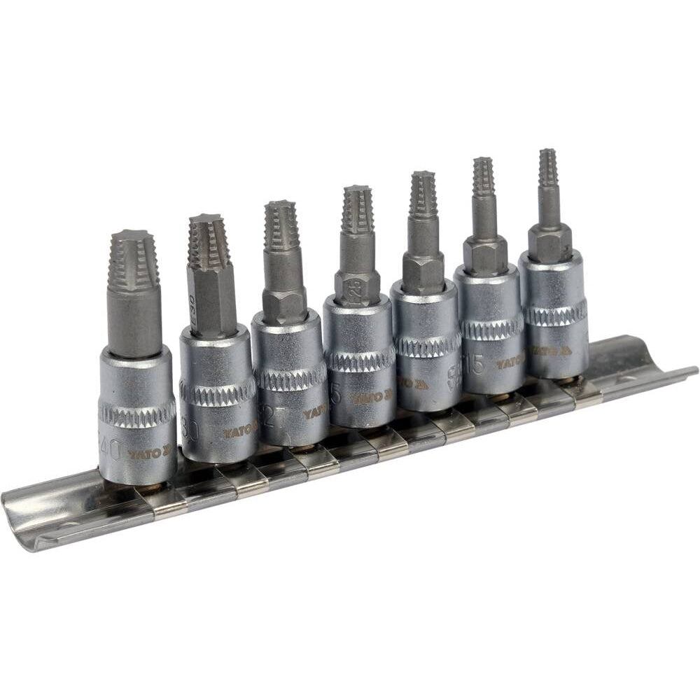 Комплект екстрактори за винтове YATO, 1/4 ", TORX, 7 части