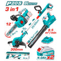 Комплект акумулаторни инструменти TOTAL TOSLI241189E, 20 V, 2 x 4 Ah