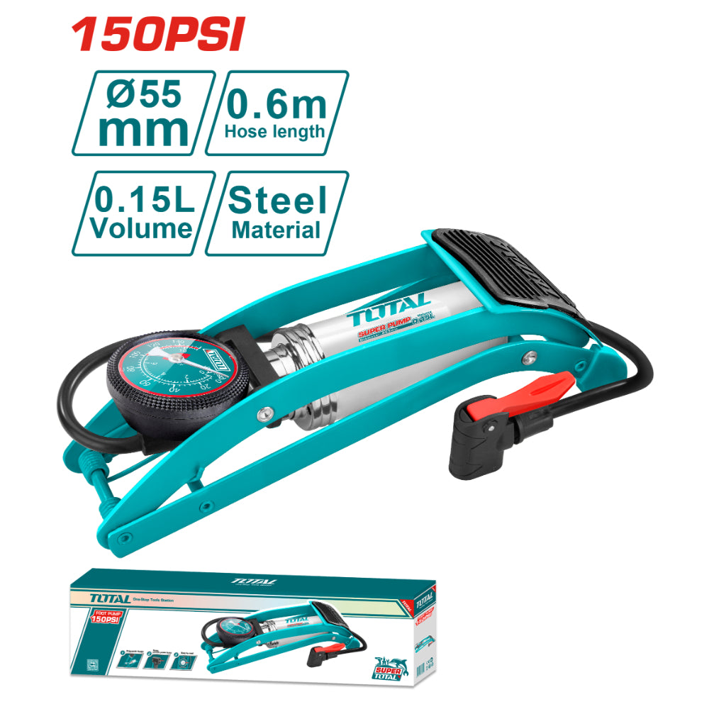 Крачна еднобутална помпа TOTAL, 8 Bar, маркуч 60 см