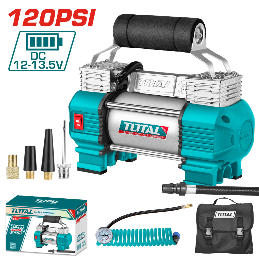 Компресор за гуми TOTAL Industrial, 45L/min, 12V, 120 PSI