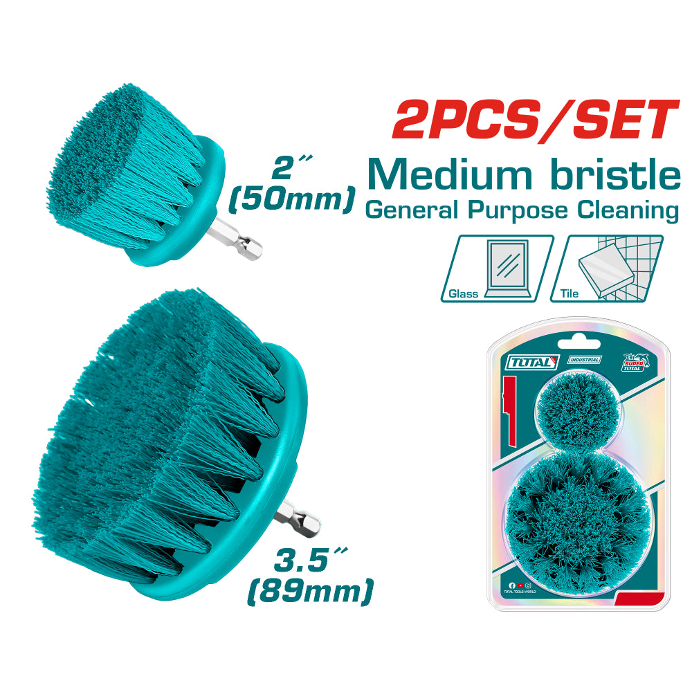 Комплект четки за почистване TOTAL INDUSTRIAL, medium, 2", 3.5"