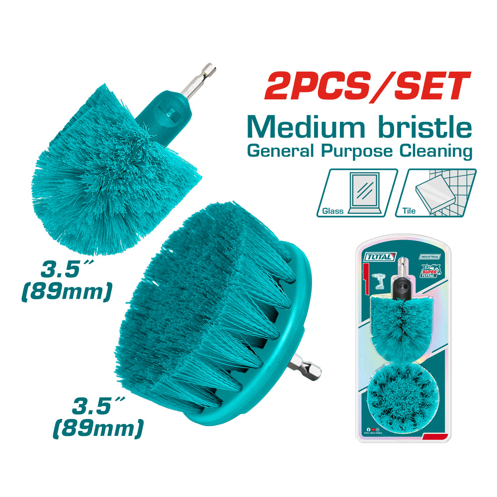 Комплект четки за почистване TOTAL INDUSTRIAL, medium, 3", 3.5"