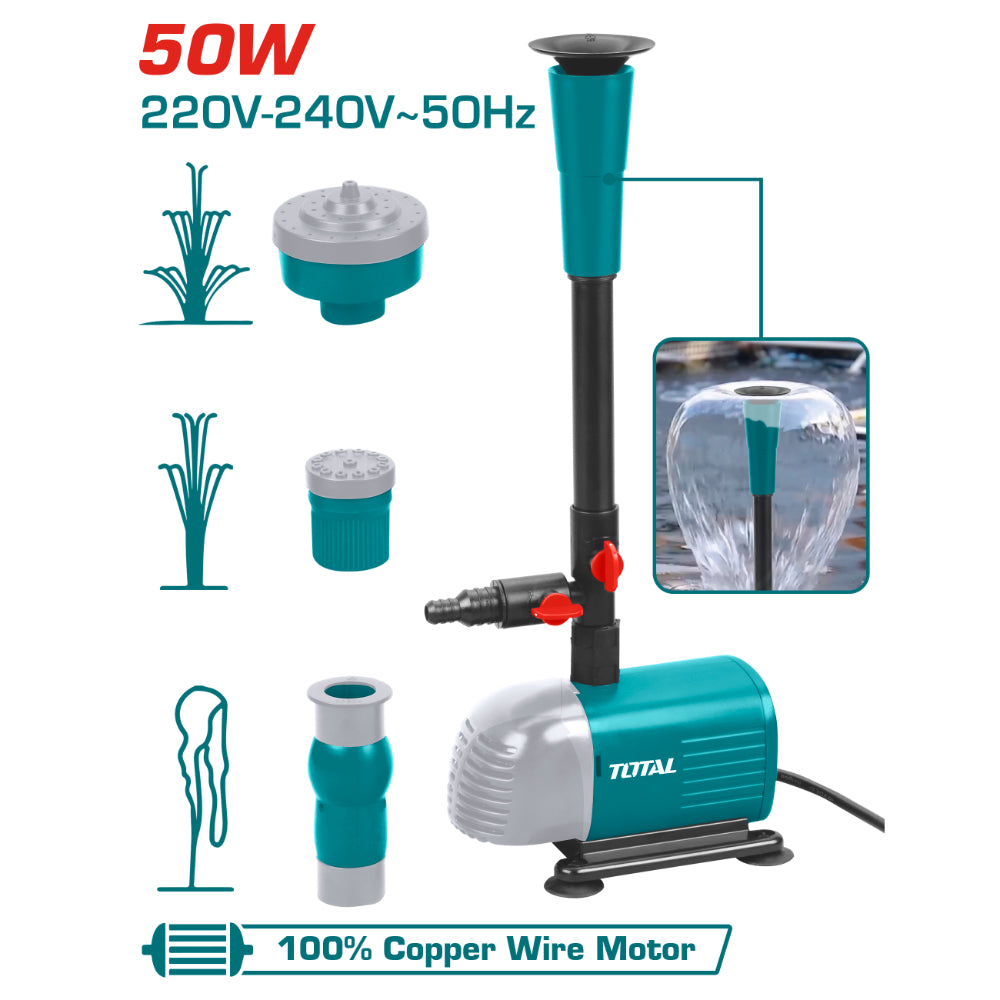 Фонтанна помпа TOTAL, 50 W, 1500 L/h