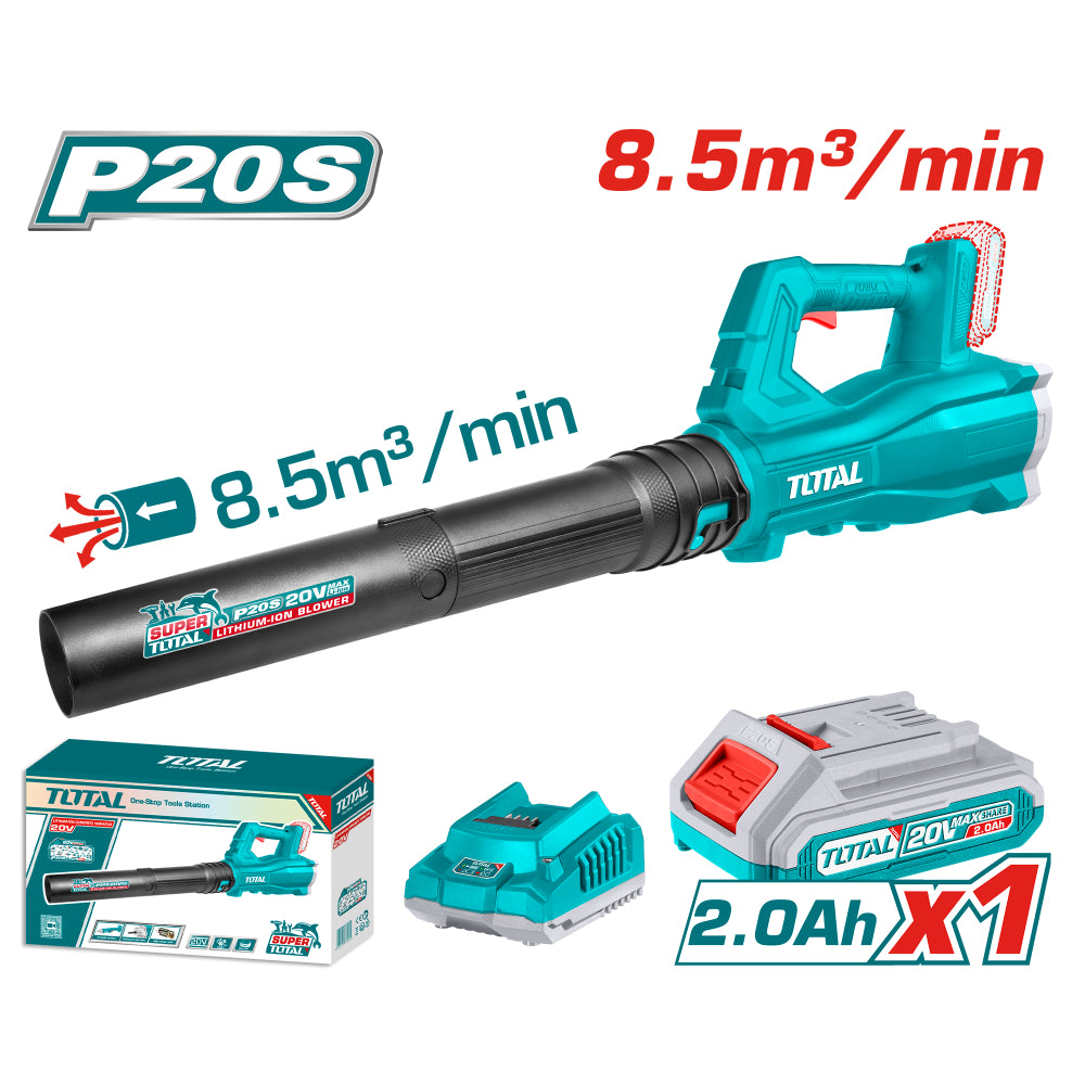 Акумулаторен издухвател TOTAL, 20V / 2Ah