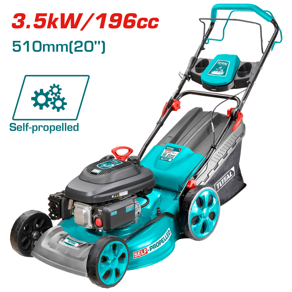 Бензинова самоходна косачка TOTAL Industrial, 3.5 kW, 510 мм, контейнер 60 L