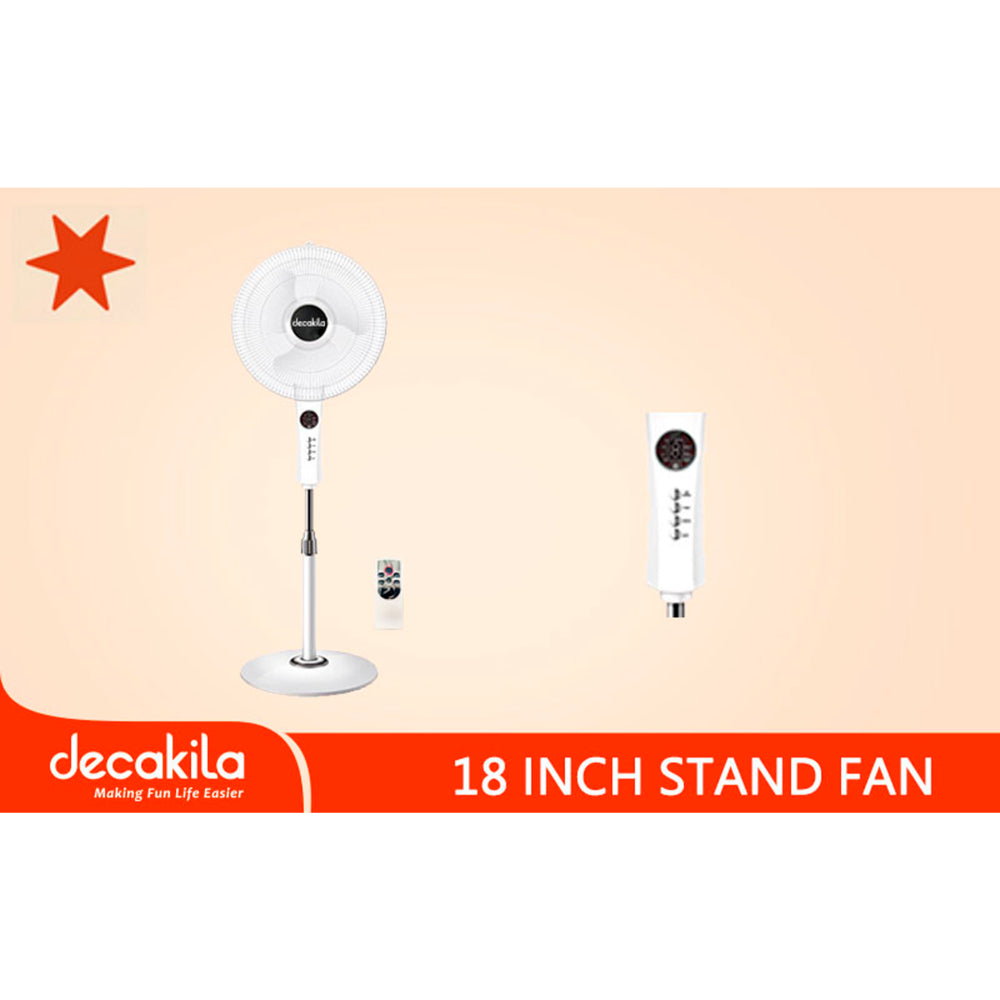 Вентилатор със стойка DECAKILA, бял, 55 W