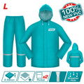 Дъждобран TOTAL INDUSTRIAL, зелен, 2 части, L