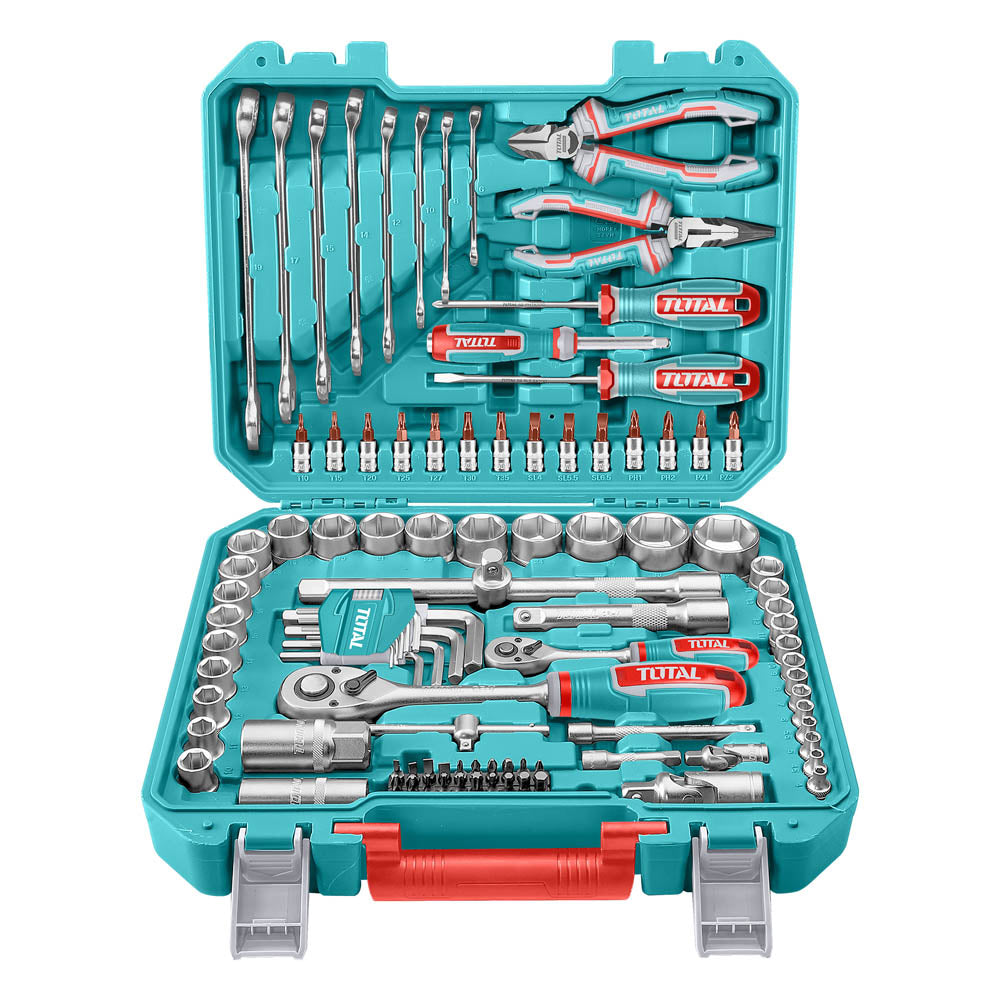 Комплект инструменти TOTAL,  1/4"+ 1/2", 100 части