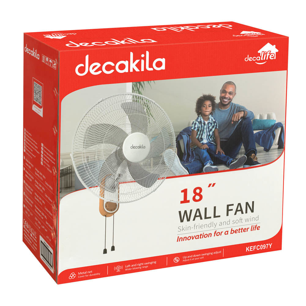 Вентилатор за стена DECAKILA, 65 W, 2 броя