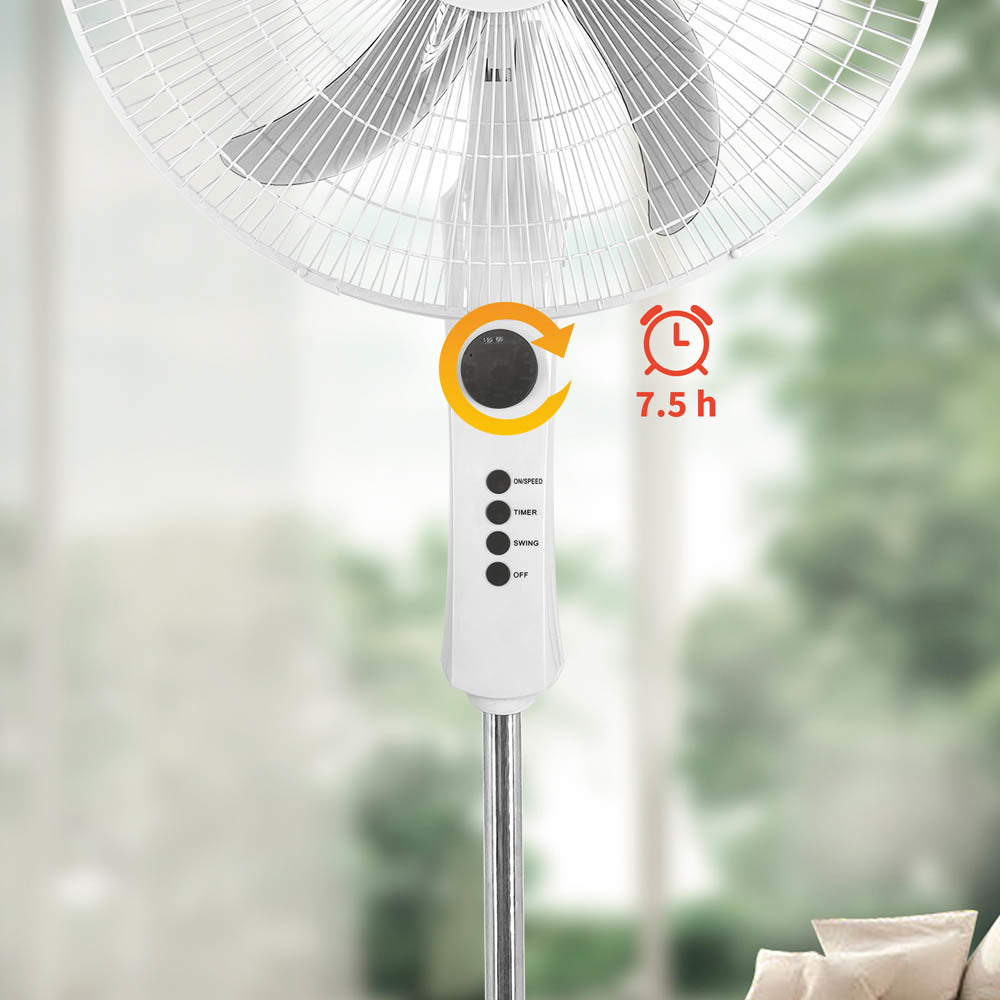 Вентилатор със стойка DECAKILA, бял, 55 W