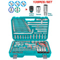 Комплект инструменти TOTAL INDUSTRIAL, 1/2" + 1/4" + 3/8", 139 части