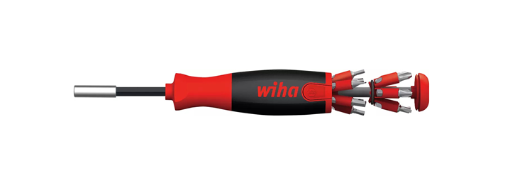 Отвертка с бит държач WIHA, 1/4", SL, PH, PZ, TX, SW, 12 бита