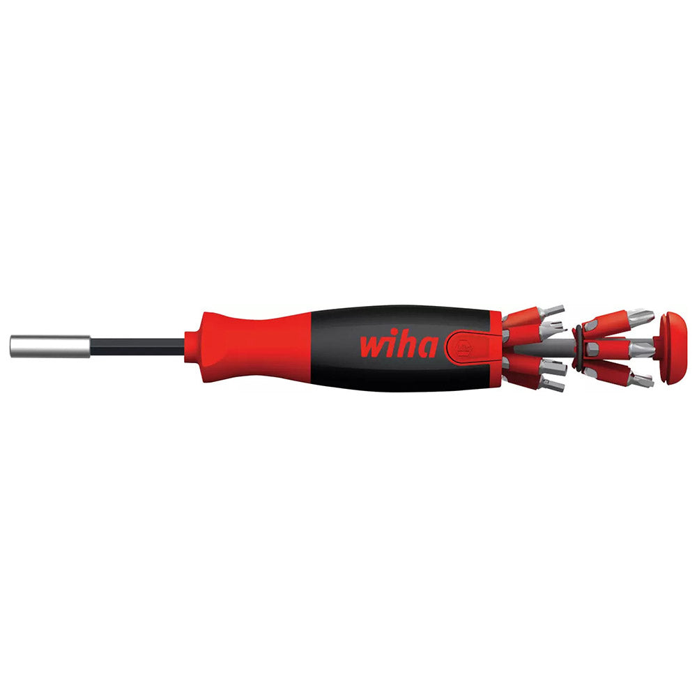 Отвертка с бит държач WIHA, 1/4", SL, PH, PZ, TX, SW, 12 бита